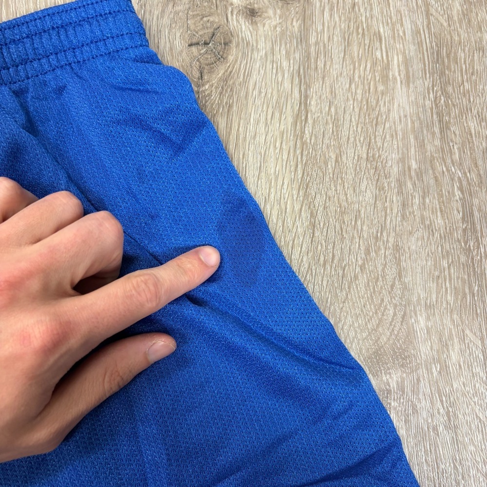 VTG Adidas Made in USA Blue Mesh 5" Shorts Youth XL Gym Basketball Trefoil - Picture 7 of 8